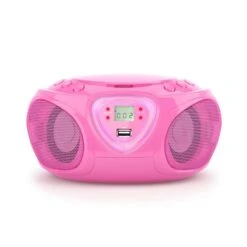 Roadie CD Boombox -Elettrodomestici Negozio 10029815 yy 0005 front auna Roadie Boombox CD AM FM Radio USB BT pink