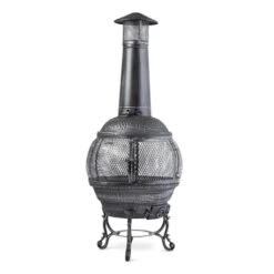 Flavius Forno Da Terrazza -Elettrodomestici Negozio 10030722 yy 0004 front Silver Antique Steel Cast Iron Chimnea