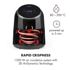 AirVital Friggitrice Ad Aria 13 AirVital Friggitrice Ad Aria -Elettrodomestici Negozio 10032332 yy 0004 logo Klarstein AirVital Heissluftfritteuse 1300W schwarz reedit