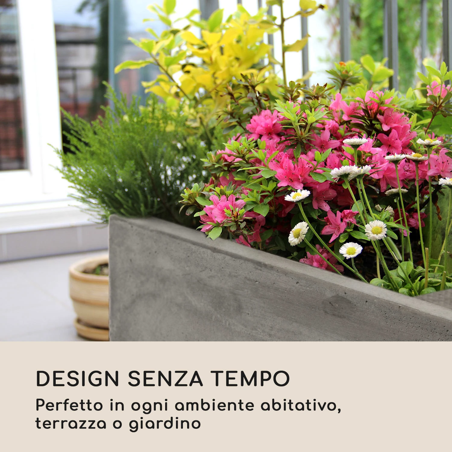 Solidflor Vaso 75 X 20 X 20 Cm Grigio Chiaro 4 Solidflor Vaso 75 X 20 X 20 Cm Grigio Chiaro - immagine 2