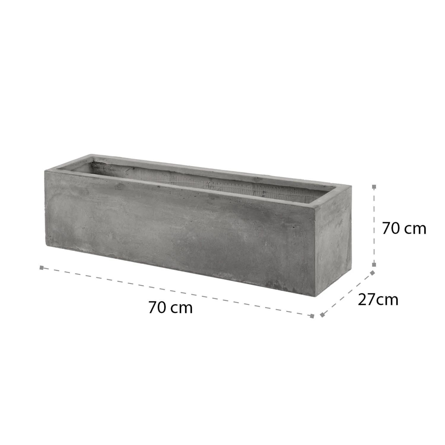 Solidflor Vaso 75 X 20 X 20 Cm Grigio Chiaro 11 Solidflor Vaso 75 X 20 X 20 Cm Grigio Chiaro - immagine 9