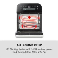 AeroVital Cube Friggitrice Ad Aria Calda -Elettrodomestici Negozio 10033248 yy 0003 logo Klarstein AeroVital Cube Heissluftfritteuse schwarz reedit