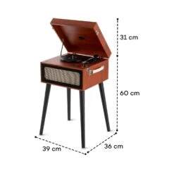 Sarah Ann Giradischi -Elettrodomestici Negozio 10035389 yy 0009 logo auna Sarah Ann Plattenspieler braun reedit