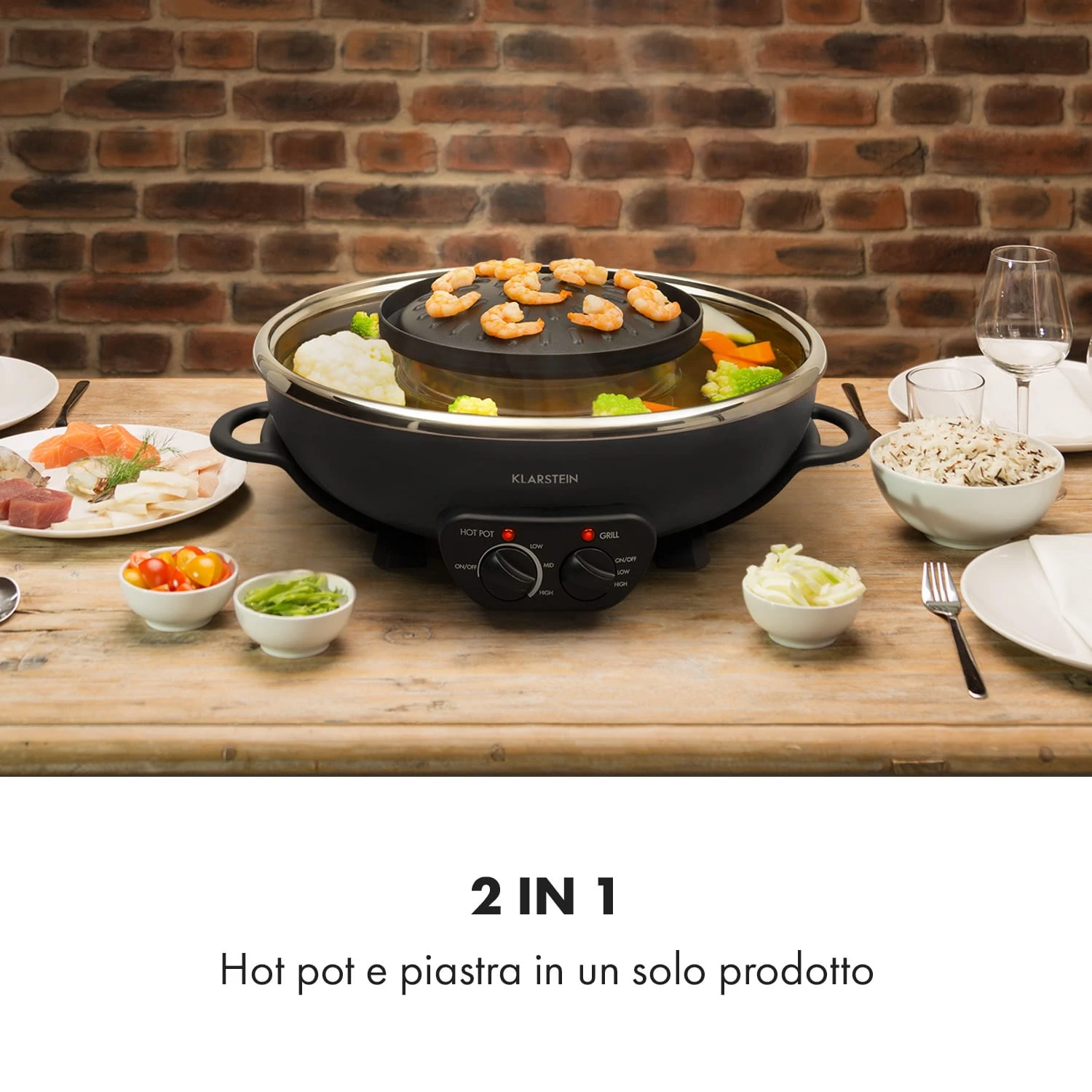 Szechuan, 2 In 1 Hot Pot & Griglia Elettrica 4 Szechuan, 2 In 1 Hot Pot & Griglia Elettrica - immagine 2