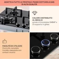 Illuminosa 4 Piano Cottura A Gas 14 Illuminosa 4 Piano Cottura A Gas -Elettrodomestici Negozio 10035464 it 0004 usp