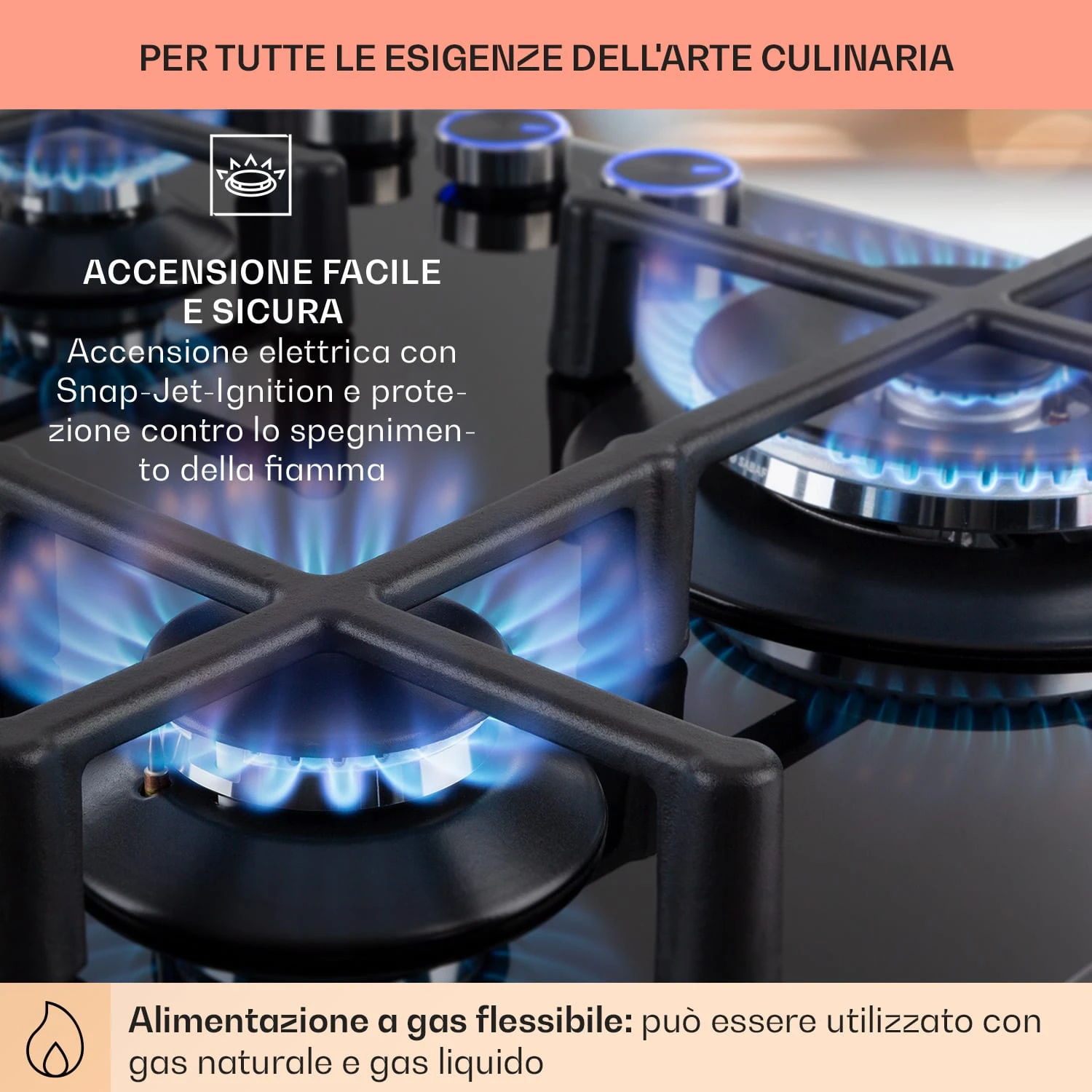 Illuminosa 4 Piano Cottura A Gas 7 Illuminosa 4 Piano Cottura A Gas - immagine 5