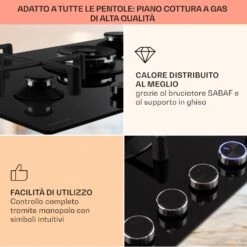 Illuminosa 5 Piano Cottura A Gas -Elettrodomestici Negozio 10035465 it 0004 usp