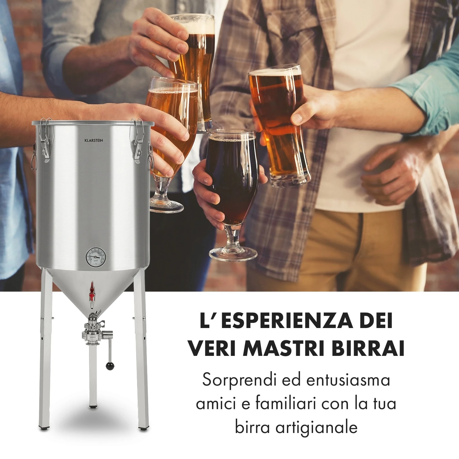 Gärkeller Pro XL, Paiolo Di Fermentazione, 60 Litri, Valvola Di Sfogo, Acciaio Inox 304 4 Gärkeller Pro XL, Paiolo Di Fermentazione, 60 Litri, Valvola Di Sfogo, Acciaio Inox 304 - immagine 2