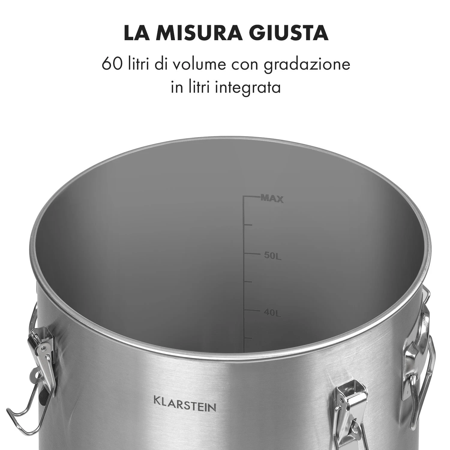 Gärkeller Pro XL, Paiolo Di Fermentazione, 60 Litri, Valvola Di Sfogo, Acciaio Inox 304 5 Gärkeller Pro XL, Paiolo Di Fermentazione, 60 Litri, Valvola Di Sfogo, Acciaio Inox 304 - immagine 3
