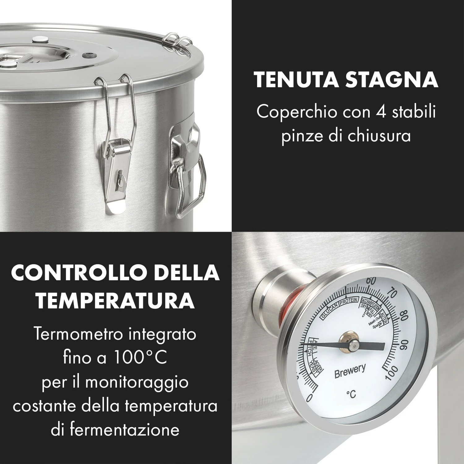 Gärkeller Pro XL, Paiolo Di Fermentazione, 60 Litri, Valvola Di Sfogo, Acciaio Inox 304 9 Gärkeller Pro XL, Paiolo Di Fermentazione, 60 Litri, Valvola Di Sfogo, Acciaio Inox 304 - immagine 7