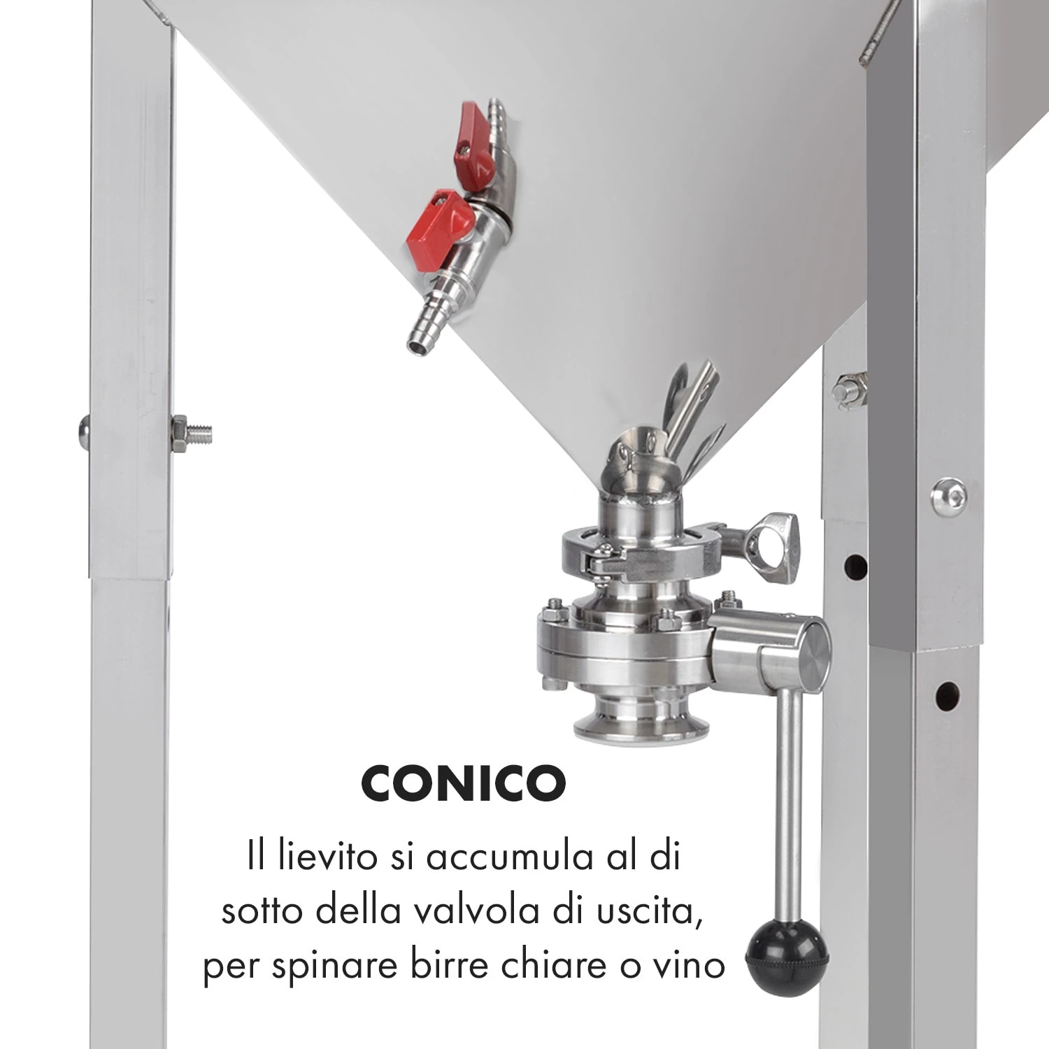 Gärkeller Pro XL, Paiolo Di Fermentazione, 60 Litri, Valvola Di Sfogo, Acciaio Inox 304 10 Gärkeller Pro XL, Paiolo Di Fermentazione, 60 Litri, Valvola Di Sfogo, Acciaio Inox 304 - immagine 8