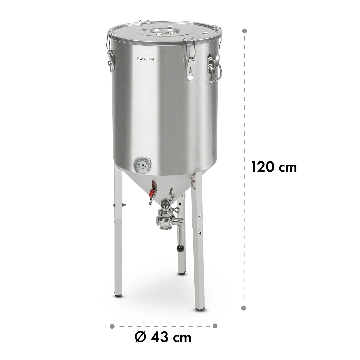 Gärkeller Pro XL, Paiolo Di Fermentazione, 60 Litri, Valvola Di Sfogo, Acciaio Inox 304 11 Gärkeller Pro XL, Paiolo Di Fermentazione, 60 Litri, Valvola Di Sfogo, Acciaio Inox 304 - immagine 9