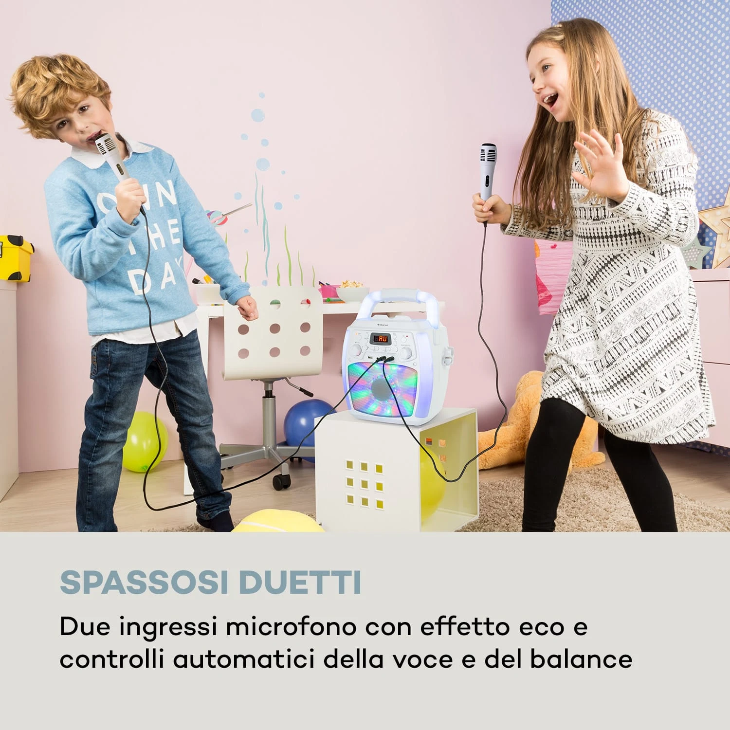 StarMaker Plus, Impianto Karaoke, Bluetooth, USB, CD, Effetti Luce LED, RCA 4 StarMaker Plus, Impianto Karaoke, Bluetooth, USB, CD, Effetti Luce LED, RCA - immagine 2