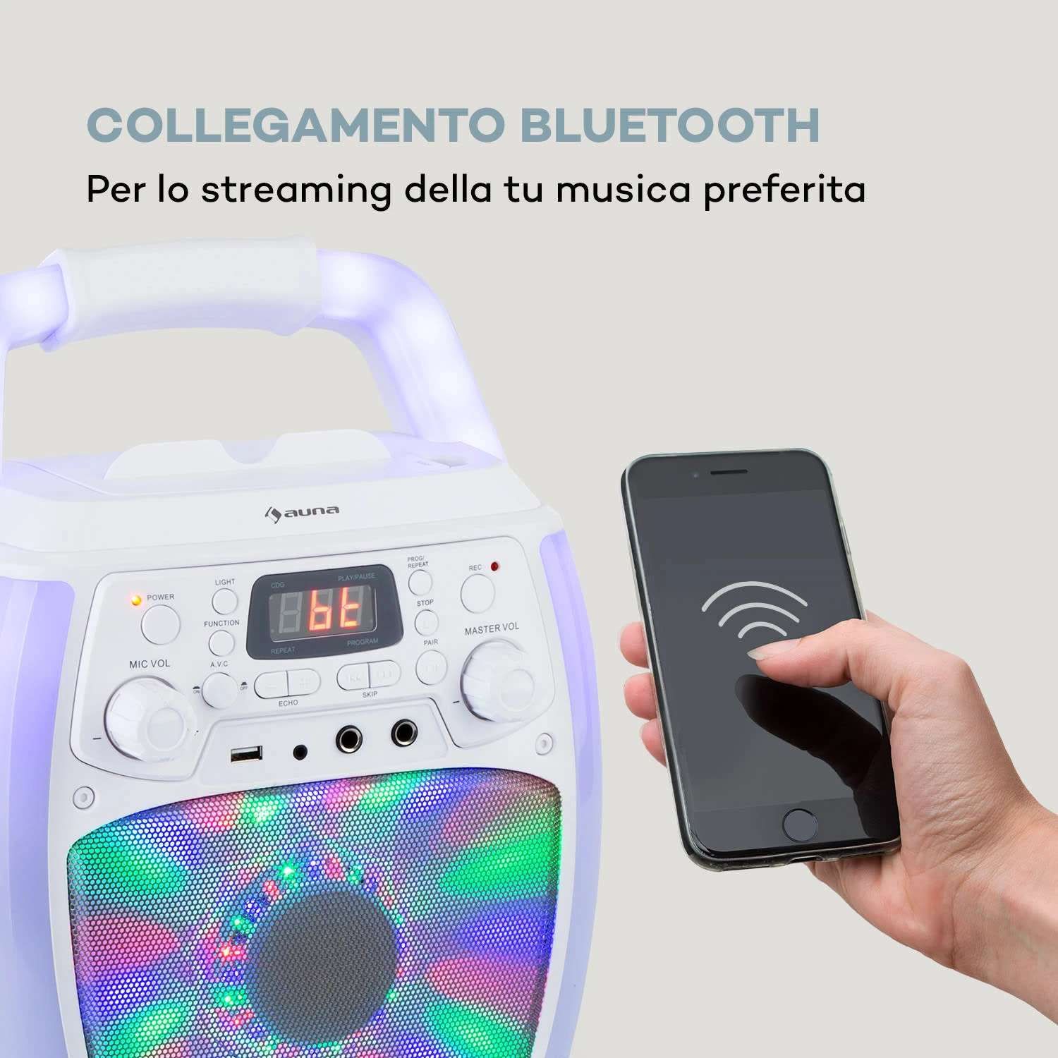 StarMaker Plus, Impianto Karaoke, Bluetooth, USB, CD, Effetti Luce LED, RCA 5 StarMaker Plus, Impianto Karaoke, Bluetooth, USB, CD, Effetti Luce LED, RCA - immagine 3