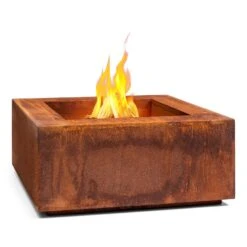 Desert Rust Square L, Braciere, Vaso Per Piante, Acciaio, 60 X 60 Cm, Effetto Ruggine