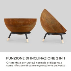 Fireball Rust Braciere Inclinabile Finitura Effetto Ruggine/legno Ø 60 Cm -Elettrodomestici Negozio 10035771 it 0003 logo