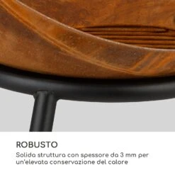 Fireball Rust Braciere Inclinabile Finitura Effetto Ruggine/legno Ø 60 Cm -Elettrodomestici Negozio 10035771 it 0004 logo