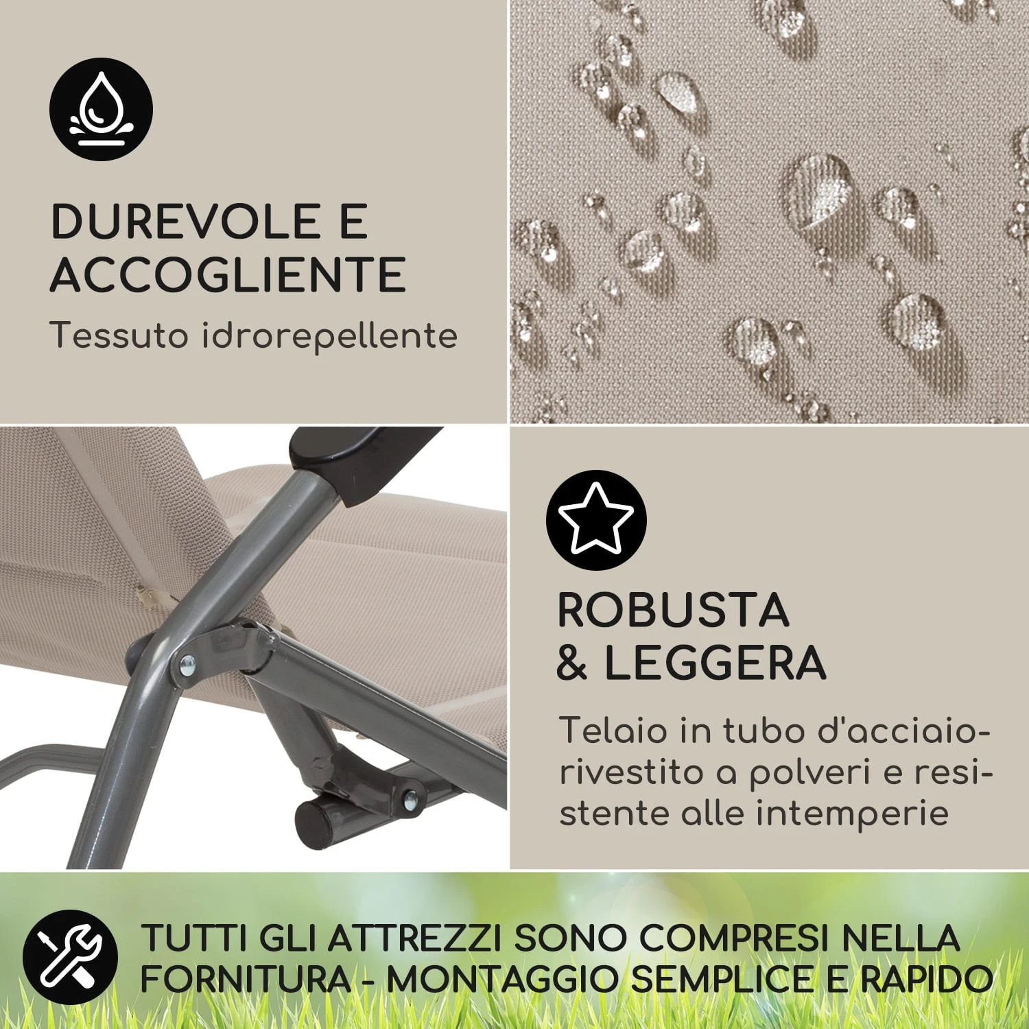 Vitello Noble - Sedia A Sdraio 5 Vitello Noble - Sedia A Sdraio - immagine 3