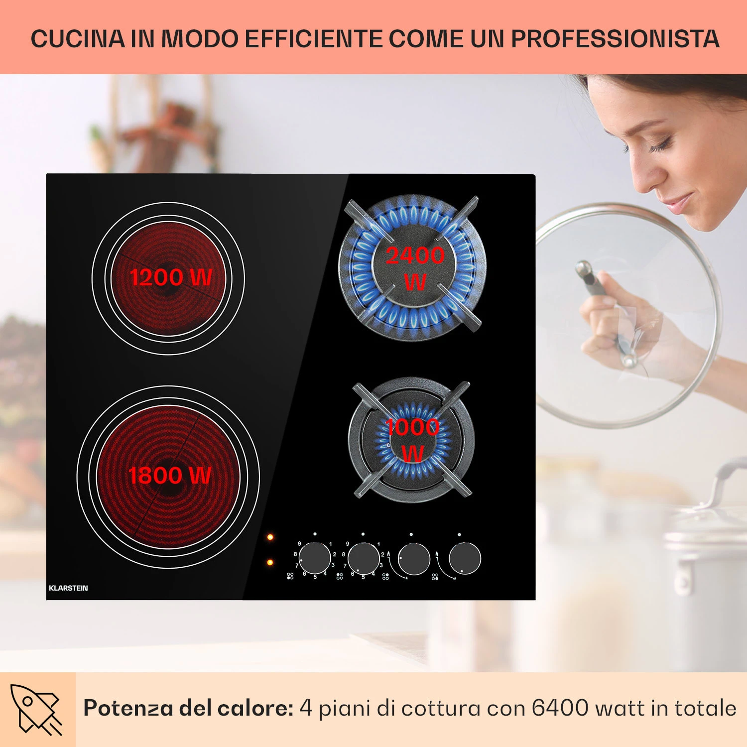 MultiChef 4 Piano Cottura A Gas Combinato 5 MultiChef 4 Piano Cottura A Gas Combinato - immagine 3