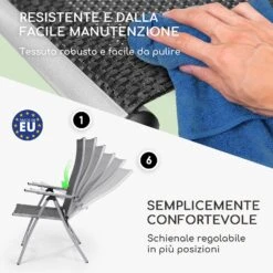 London, Sedia Da Giardino, Set 2 Pz., Textilene, Alluminio, 6 Posizioni, Pieghevole -Elettrodomestici Negozio 10037343 it 0003 logo