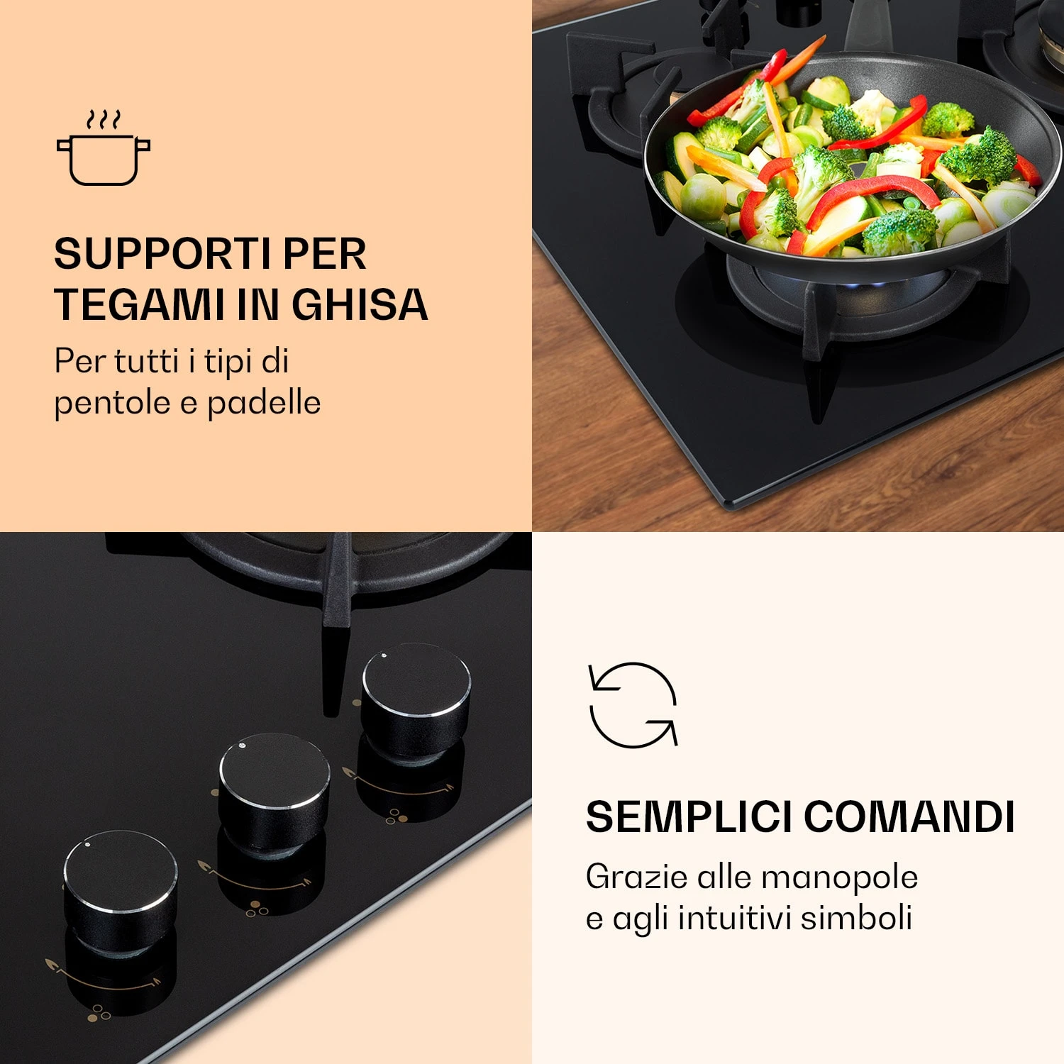 Goldflame 3 Piano Cottura A Gas 5 Goldflame 3 Piano Cottura A Gas - immagine 3