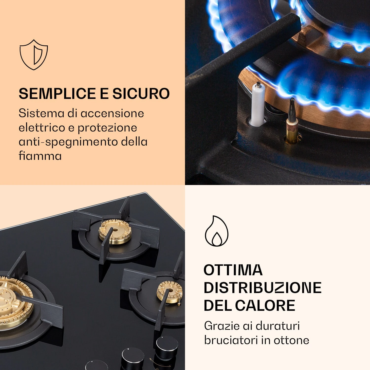 Goldflame 3 Piano Cottura A Gas 7 Goldflame 3 Piano Cottura A Gas - immagine 5