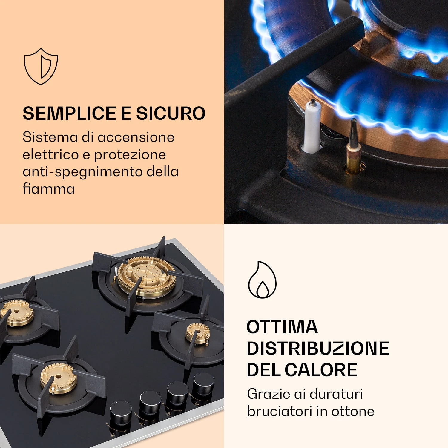 Goldflame Domino 4 Prime Piano Cottura A Gas 7 Goldflame Domino 4 Prime Piano Cottura A Gas - immagine 5