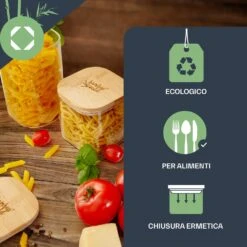 Barattolo Quadrato Con Coperchio Di Bambù -Elettrodomestici Negozio 10038114 it 0003 logo