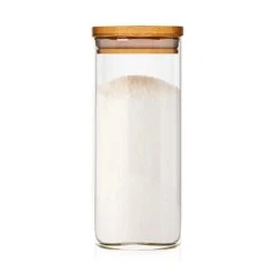 Barattolo Quadrato Con Coperchio Di Bambù