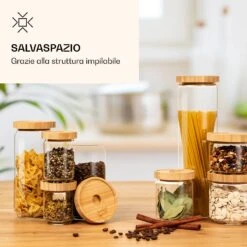 Barattolo Impilabile Con Coperchio Di Bambù, 300 Ml -Elettrodomestici Negozio 10038244 it 0003 logo