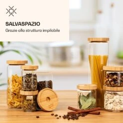 Barattolo Impilabile Con Coperchio Di Bambù, 200 Ml -Elettrodomestici Negozio 10038249 it 0003 logo