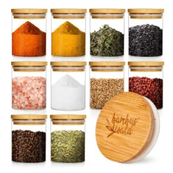 Barattoli Rotondi Coperchi In Bambù