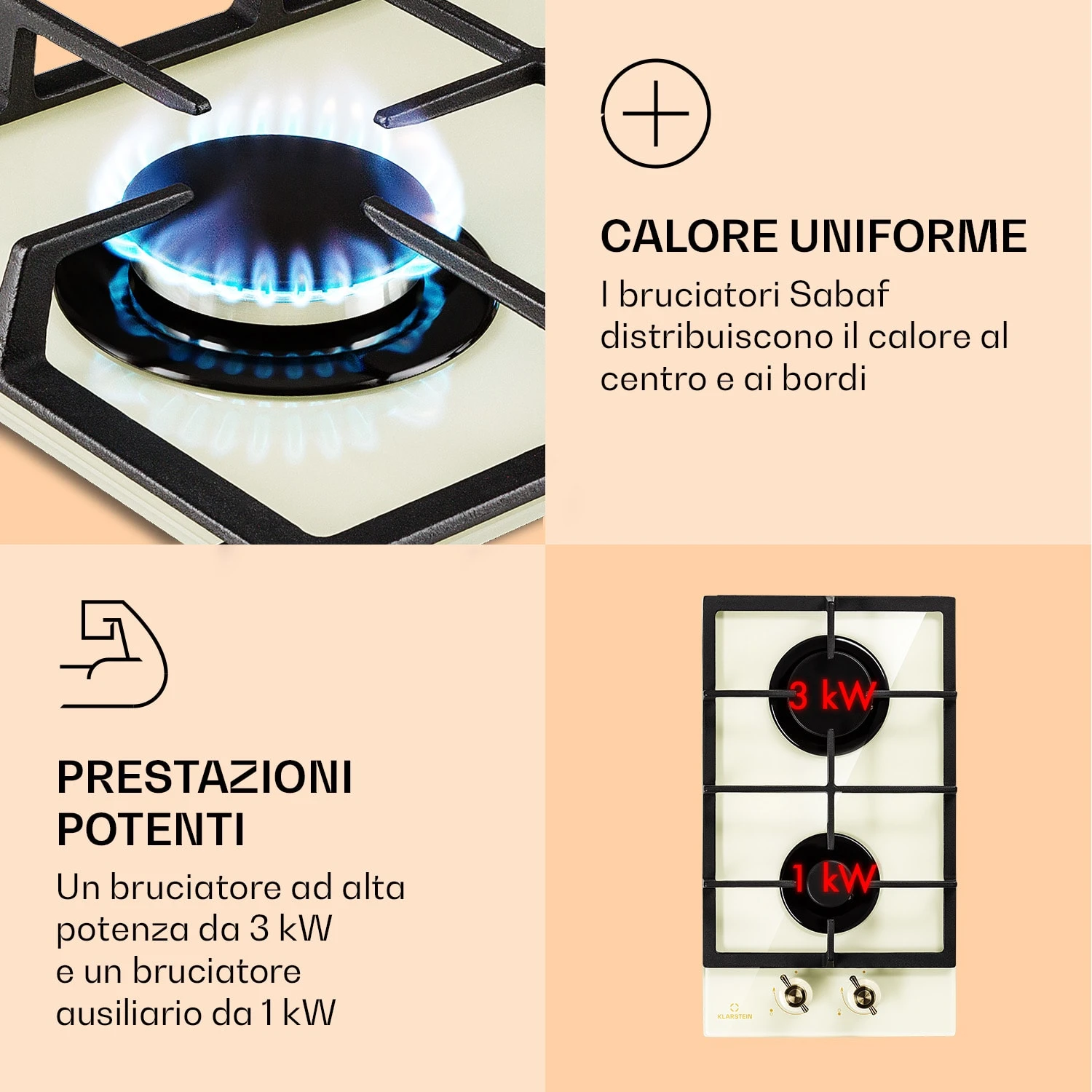 Piano Cottura Victoria Domino 2 Fuochi 5 Piano Cottura Victoria Domino 2 Fuochi - immagine 3