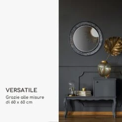 Cheyne Specchio Da Parete, Cornice Di Legno, Rotondo, Ø 60 Cm -Elettrodomestici Negozio 10039463 it 0004 logo