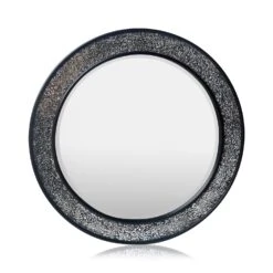 Cheyne Specchio Da Parete, Cornice Di Legno, Rotondo, Ø 60 Cm