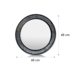 Cheyne Specchio Da Parete, Cornice Di Legno, Rotondo, Ø 60 Cm -Elettrodomestici Negozio 10039463 yy 0007 logo