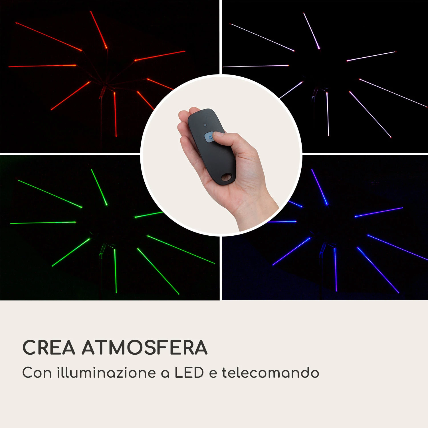 Ombrellone Blumfeldt Calais Con Luce Al LED 5 Ombrellone Blumfeldt Calais Con Luce Al LED - immagine 3