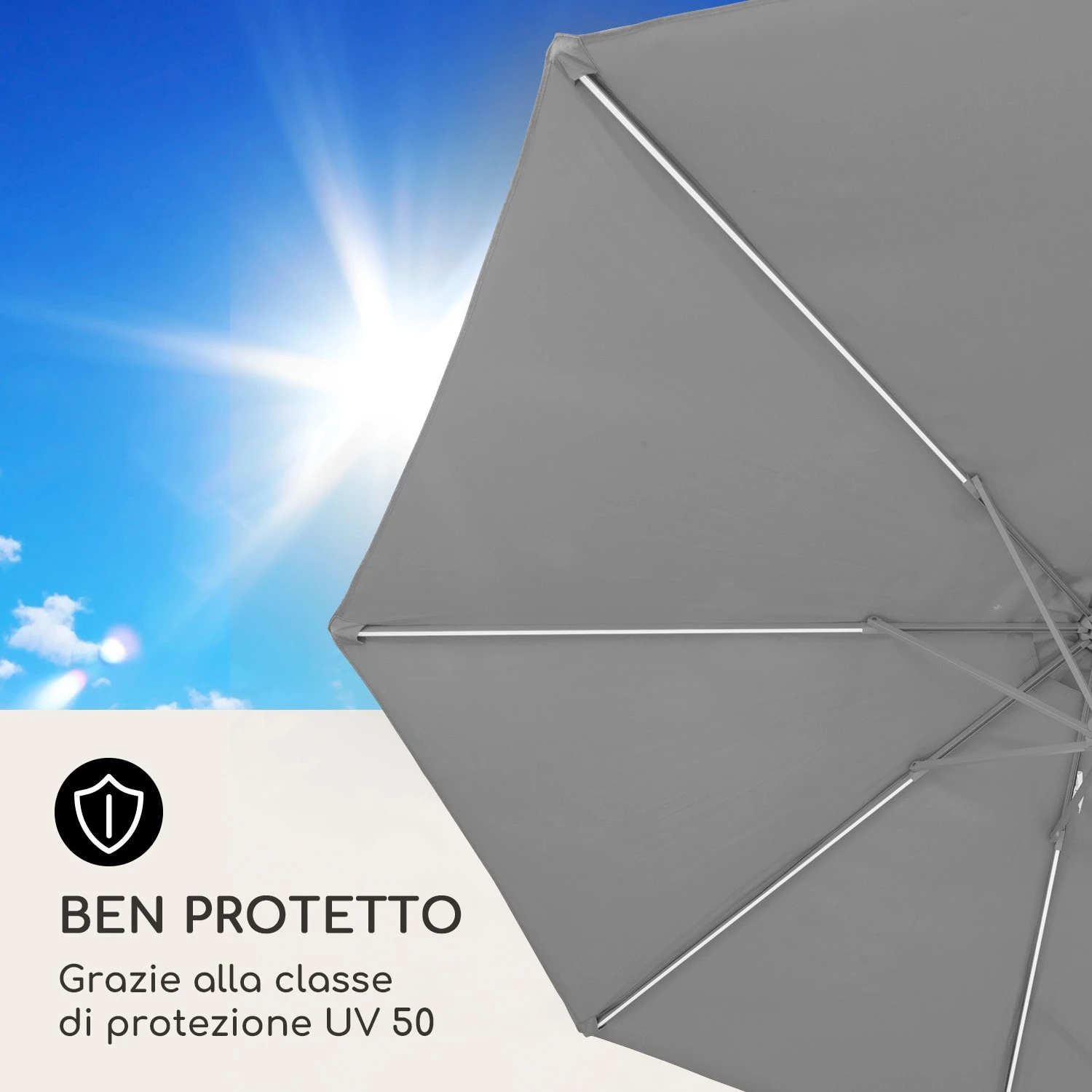 Ombrellone Blumfeldt Calais Con Luce Al LED 8 Ombrellone Blumfeldt Calais Con Luce Al LED - immagine 6