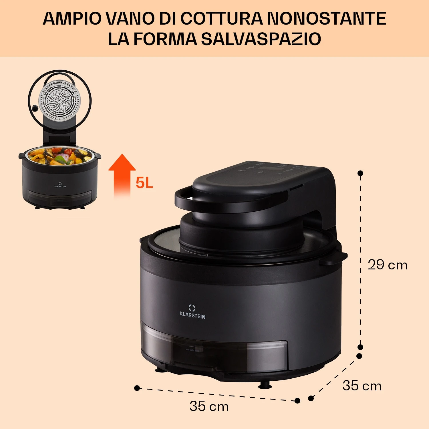 Vendure Friggitrice Ad Aria Calda Con Funzione Vapore 9 Vendure Friggitrice Ad Aria Calda Con Funzione Vapore - immagine 7