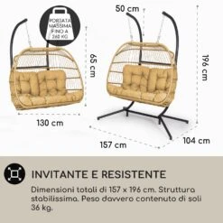 Biarritz Double - Poltrona Sospesa A Due Posti -Elettrodomestici Negozio 10040297 it 0004 usp