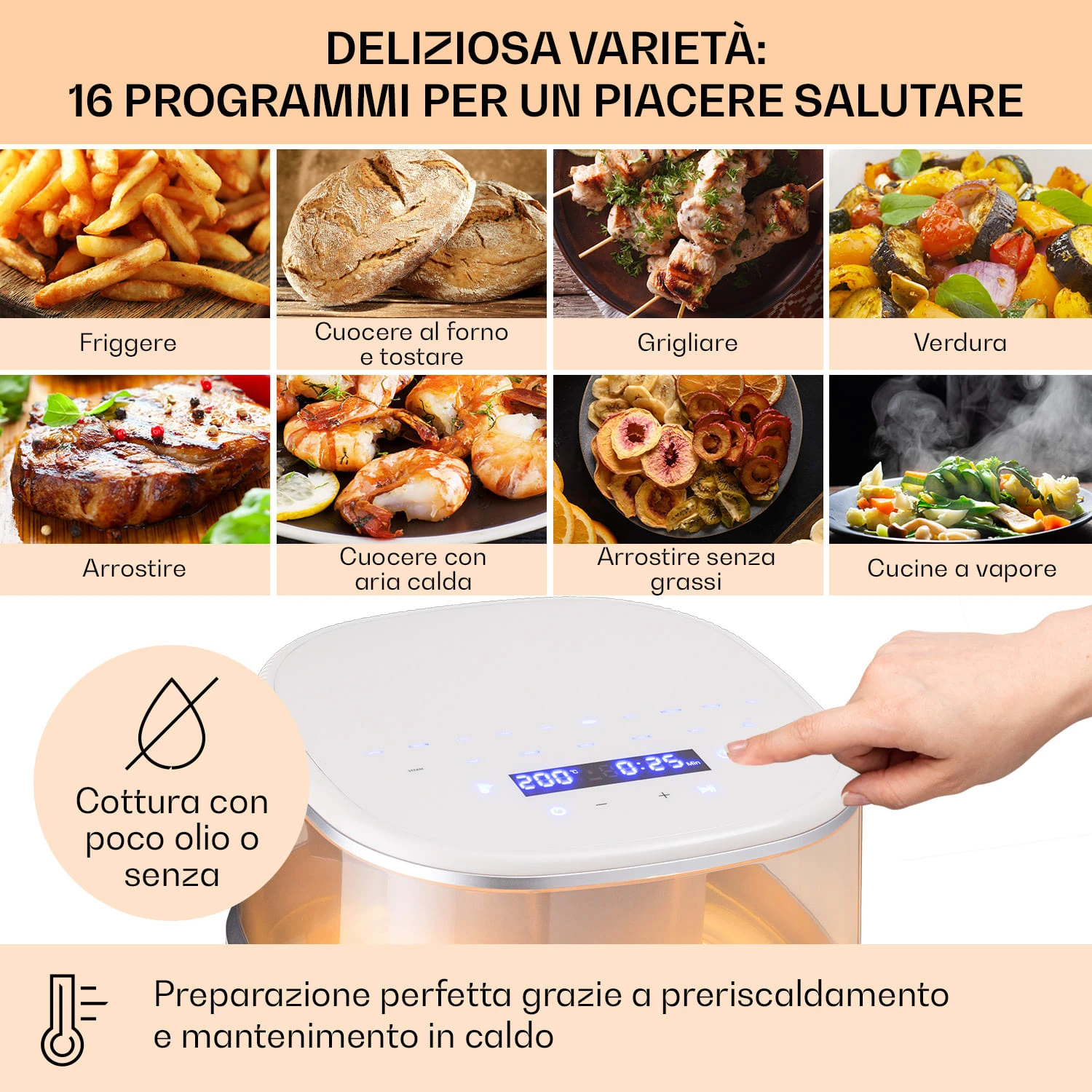 Air Bloom Friggitrice Ad Aria Calda Con Funzione Vapore 6 Air Bloom Friggitrice Ad Aria Calda Con Funzione Vapore - immagine 4