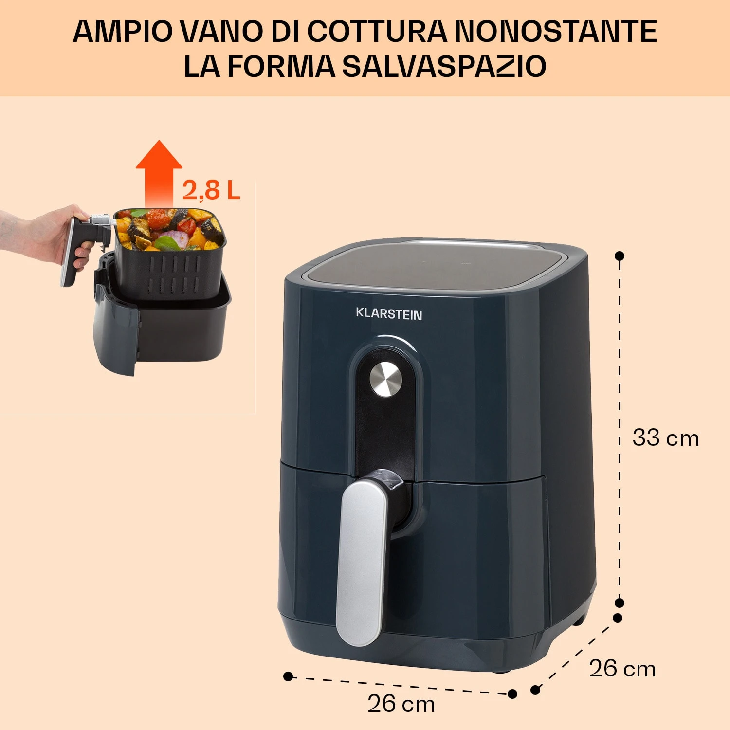 Crisp-Pro Friggitrice Ad Aria Calda Air Fryer 1400W 8 Crisp-Pro Friggitrice Ad Aria Calda Air Fryer 1400W - immagine 6