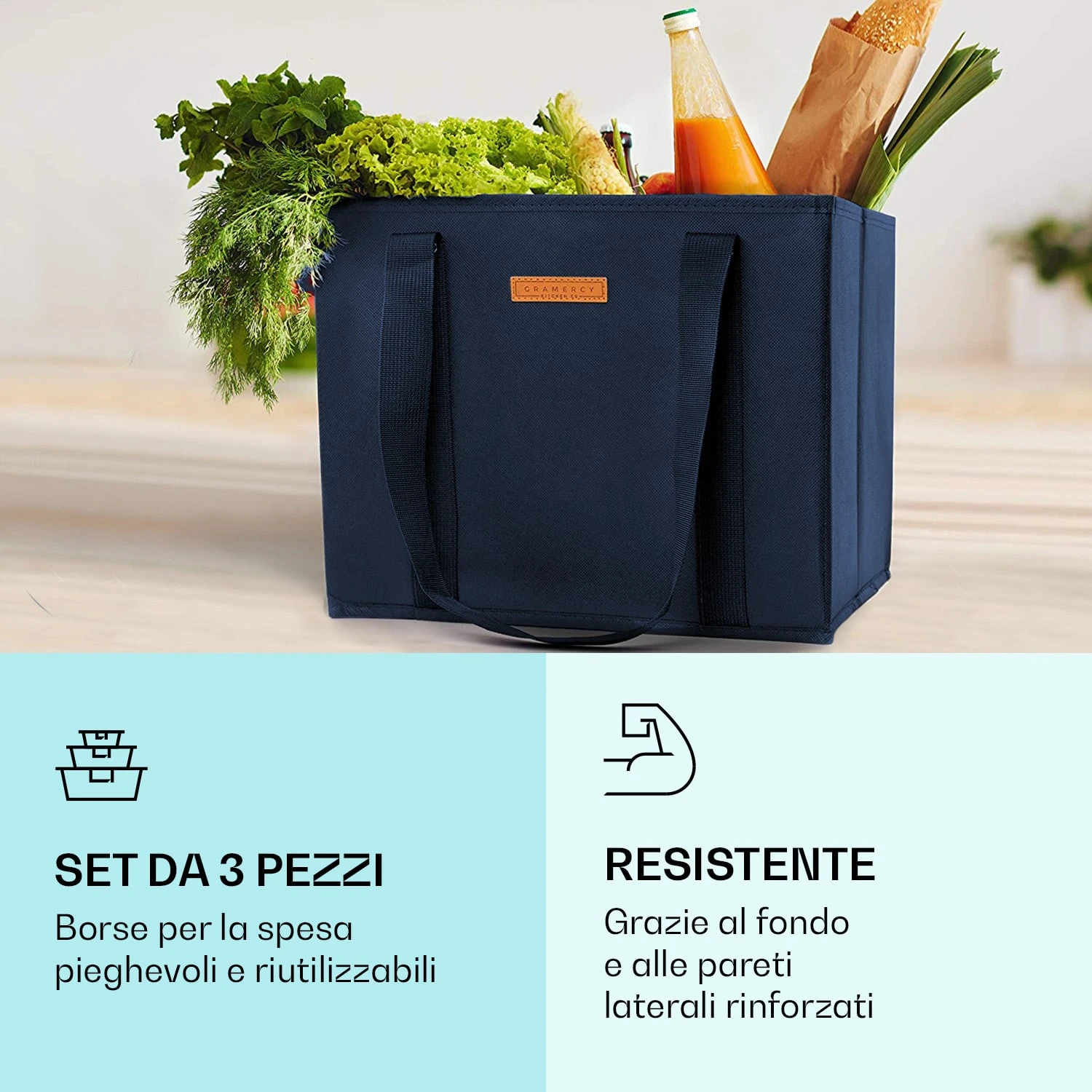 Set Di 3 Borse Per La Spesa 4 Set Di 3 Borse Per La Spesa - immagine 2