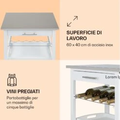 Vermont - Carrello Di Servizio, Carrello Da Cucina 11 Vermont - Carrello Di Servizio, Carrello Da Cucina -Elettrodomestici Negozio 10041118 it 0003 logo