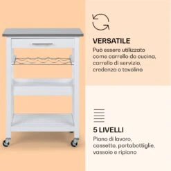 Vermont - Carrello Di Servizio, Carrello Da Cucina 12 Vermont - Carrello Di Servizio, Carrello Da Cucina -Elettrodomestici Negozio 10041118 it 0004 logo