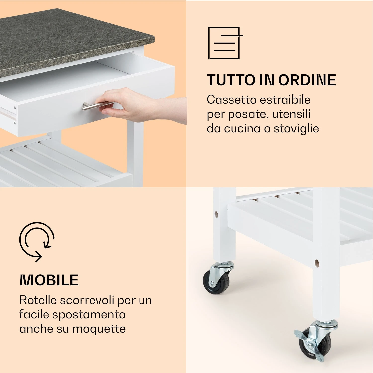 Tennessee - Carrello Di Servizio, Carrello Da Cucina 7 Tennessee - Carrello Di Servizio, Carrello Da Cucina - immagine 5