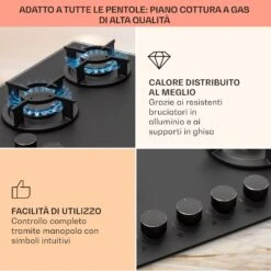 Firetale - Piano Cottura A Gas, 4 Fuochi -Elettrodomestici Negozio 10041299 it 0004 usp