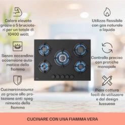 Firetale - Piano Cottura A Gas, 5 Fuochi -Elettrodomestici Negozio 10041300 it 0002 usp