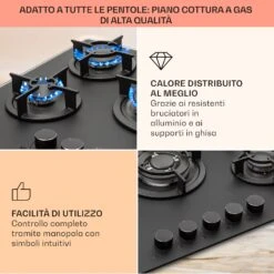 Firetale - Piano Cottura A Gas, 5 Fuochi -Elettrodomestici Negozio 10041300 it 0004 usp