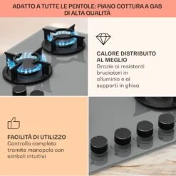 Firetale - Piano Cottura A Gas, 4 Fuochi 13 Firetale - Piano Cottura A Gas, 4 Fuochi -Elettrodomestici Negozio 10041302 it 0004 usp